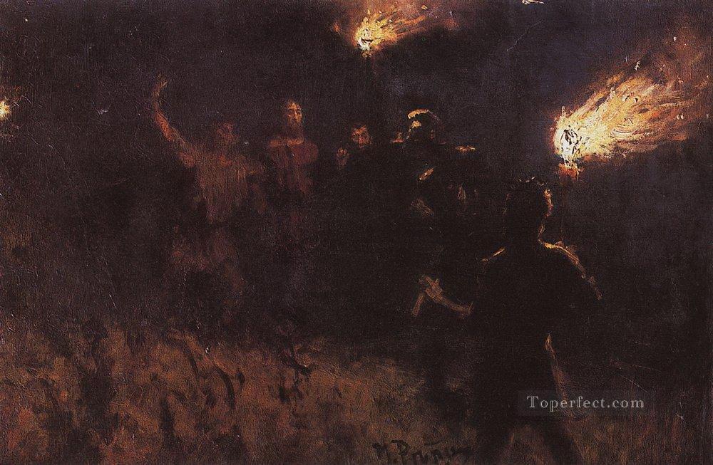taking christ into custody 1886 Ilya Repin Oil Paintings